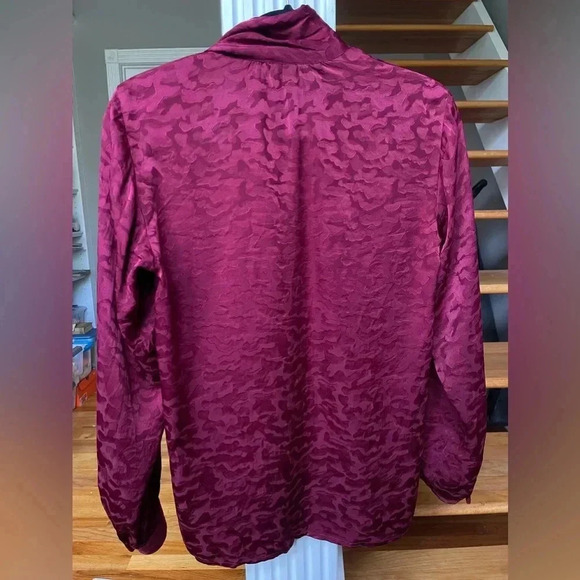 Vintage 1970 Yves Saint Laurent Rive Gauche| Red Silk Bow Blouse| 36 - Picture 11 of 11